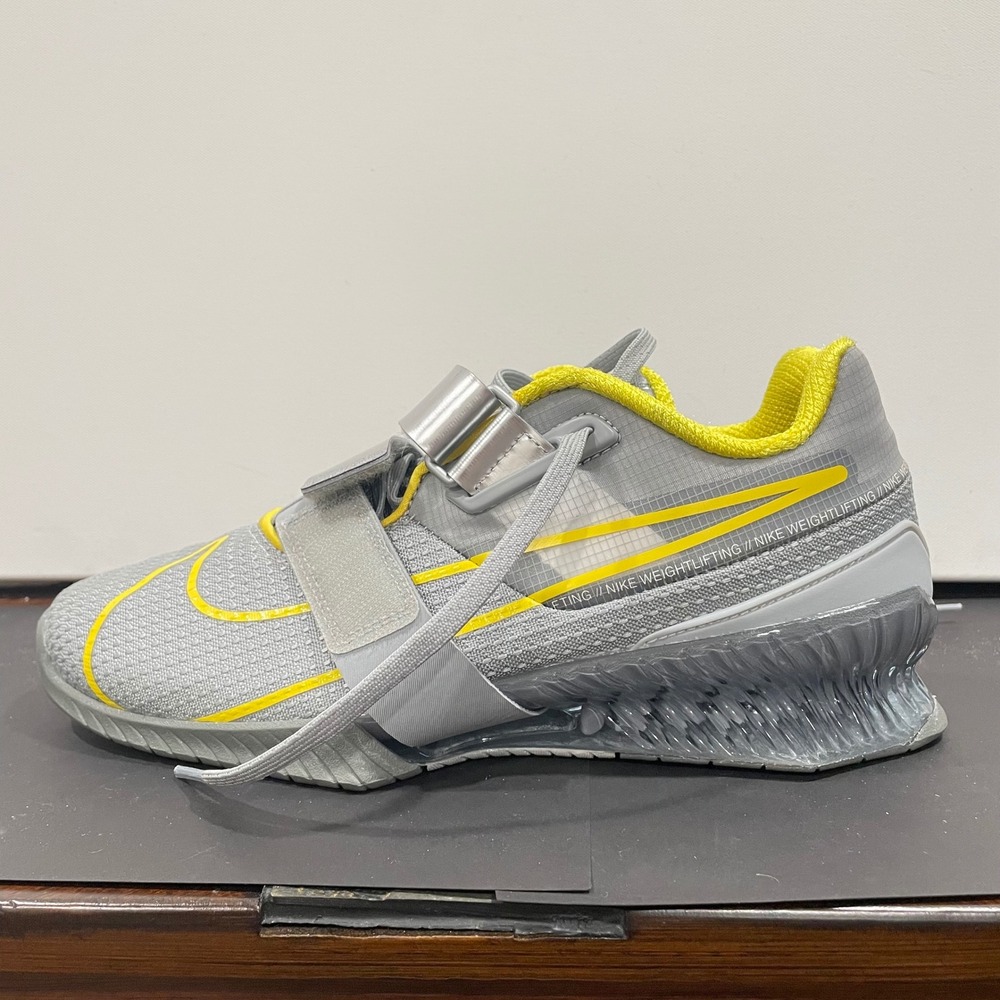 Nike Romaleos 4 Mens Weightlifting Shoes Grey Yellow CD3463-002 Size 7.5